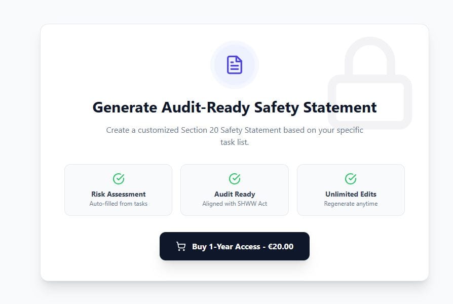 Irish Written Safety Statement Generator App
