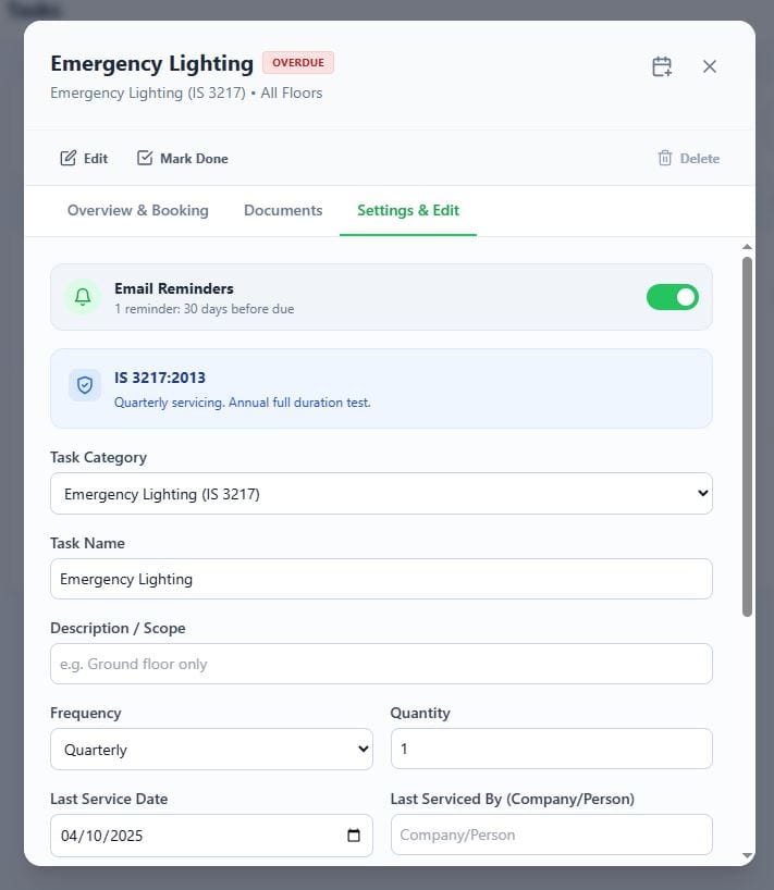 Statutory Records Provider Booking